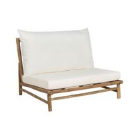 silla baja de exterior e interior con cojines madera de bambu con respaldo mobiliario de interior exterior jardin claro y blanco todi