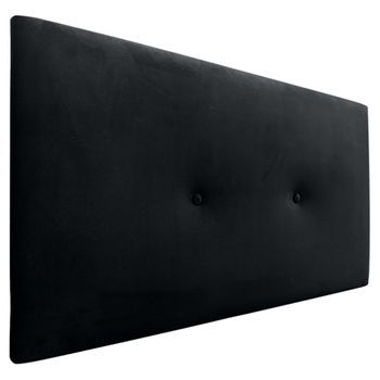 Dhome Cabecero De Terciopelo Liso Con Botones 105x50 Camas 105 - Negro