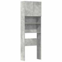 armario de lavadora madera ingenieria gris hormigon 64x24x190cm vidaxl