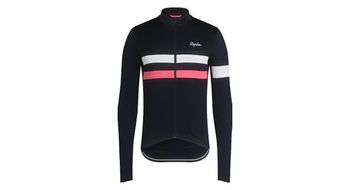 Maillot manches longues rapha brevet bleu fonce   rose