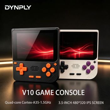 DYNPLY V10 Nueva Versión, Consola de Juegos Retro Portátil con Pantalla IPS de 3.5 Pulgadas y Resolución 480*320, RK3326, Linux de Código Abierto, 3000mAh, Regalo para Niños