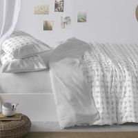 juego funda nordica 50 algodon geometrico cama de 150 cm color menta burrito blanco