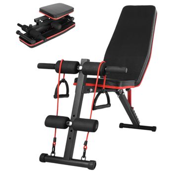 Banco de Mancuerna Plegable Inclinable Banco de Pesas Musculación Multifuncional para Entrenamiento Completo Máquina de Fitness Gimnasio Hogar (5490 SG001)
