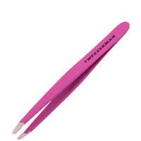 tweezerman brows mini slant tweezers neon pink