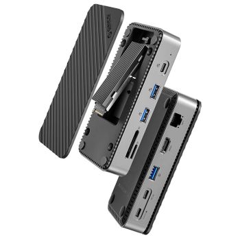 ORICO DPM2P9 estación de acoplamiento para SSD M.2 de 10 en 1 con ventilador de refrigeración PD100W / 10Gbps Tipo C*2 /