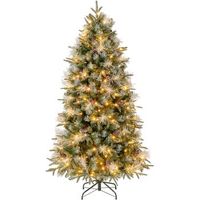 arbol de navidad nevado costway arbol de navidad con luces incorporadas 806 puntas - 180cmr