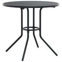mesa de patio redonda de acero gris antracita o80x725 cm