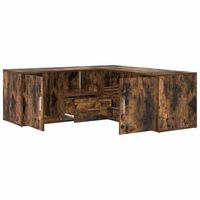 mueble de esquina madera ingenieria roble ahumado 200x40x45 cm vidaxl