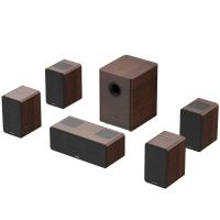 barra de sonido hiwill m514 514 900w dolby atmos madera marron oscuro