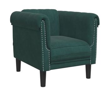 Vidaxl sillón de terciopelo verde oscuro