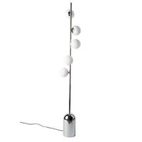 lampara de pie nordica de diseno moderno en metal metalizado con 5 esferas cristal casquillo g9 led max 9w