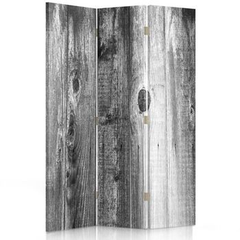 Biombo Black And White Wood - Separador De Ambientes Cm. 110x150 (3 Paneles)