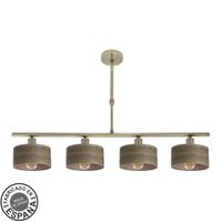 lampara gilda 4xe14 cueromadera oscura regx76x14 cm