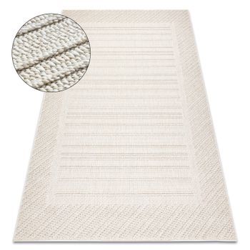 Alfombra Jersey 19261 Crema - Marco, Estructural, Lazo Boho 140x190 Cm