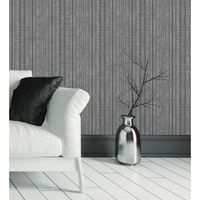 papel pintado vinilico lavable de rayas negro con textura en relieve - enzo stripes 681664 de gaulan - rollo de 10 m x 106 m