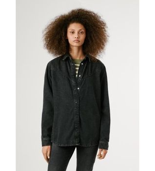 Pepe Jeans para mujer. PL3051236 Camisa Odile negro (S), Casual, Algodón, Manga larga
