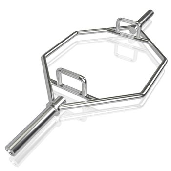 Costway Barra Hexagonal Plegable con Mangos Estriados Capacidad de Carga de 363 kg Resorte de Seguridad Dispositivo para Encogimiento Plata