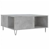 mesa de cafe - mesa de centro madera contrachapada gris hormigon 80x80x365 cm