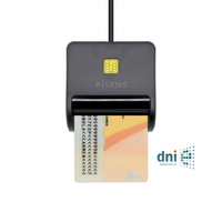 aisens - lector de tarjeta inteligente dni negro