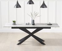 boston 180cm extending white ceramic dining table