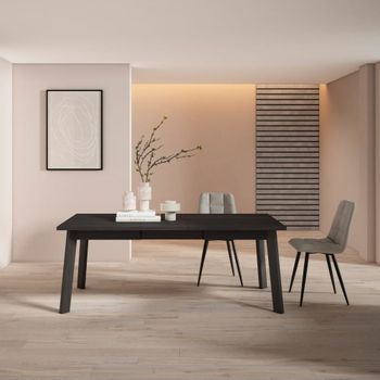 Mesa comedor efecto madera negro 194x90x75cm
