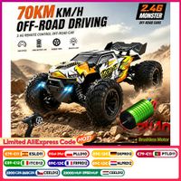 wltoys 16101pro 16102pro coche rc 4x4 70kmh motor sin escobillas de alta velocidad camioneta monstruo rc transmision metalica esc ipx4 todoterreno coche de control remoto 24g coches de carreras