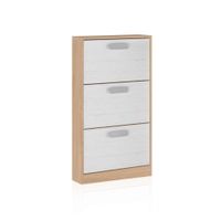 zapatero de 3 puertas abatibles 60x108 melamina tofe - andersen pino