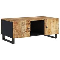 mesa de centro 100x54x40 cm madera trabajada hierro - marron