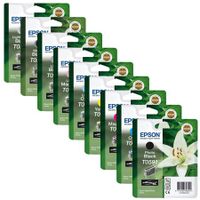 original multipack epson stylus photo r2400 printer ink cartridges 9 pack -c13t05984010