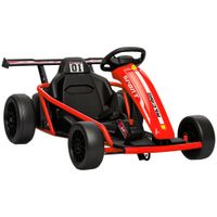 aiyaplay coche electrico gokart kart electrico para ninos 2 x 24 v motores modo derrape a 13 kmh 119 x 77 x 54 cm rojo   aosom espana