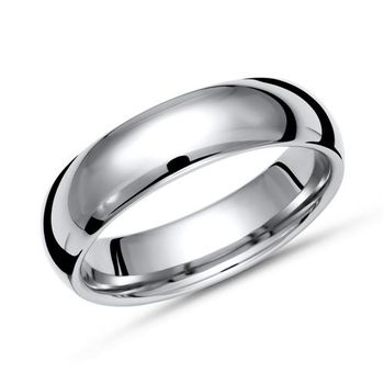 Anillo brillante de titanio de 6 mm de ancho