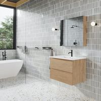 lavabo con mueble messina 80 cm roble claro