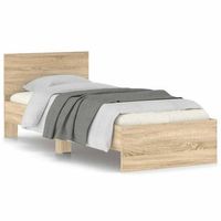 cama individual  cama para adultos  cama con cabecero madera de ingenieria roble sonoma 90x190 cm