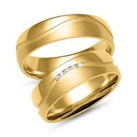 alianzas de oro con 5 diamantes