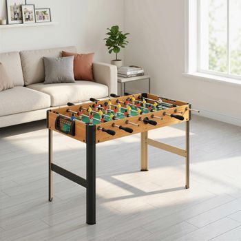 Futbolín Para 7+ Años Homcom Mdf Resina, 118x104x69 Cm, Negro