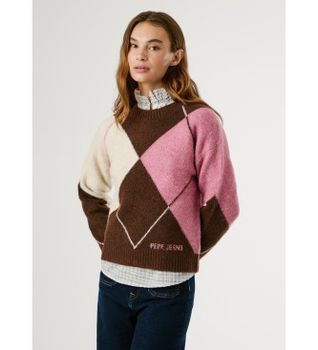 Pepe Jeans para mujer. PL7000037 Jersey Cecily marrón (XS), Casual, Acrílico