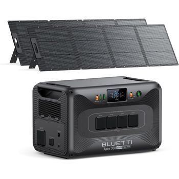 BLUETTI Apex 300 y 2 Paneles Solares 200w, Power Station 2764wh, 4 Salidas Ca 3840w (7680w Pico), Respaldo Hogar Y Fuera De Red