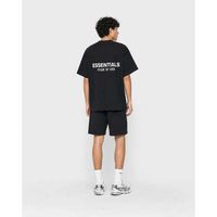 fear of god tops y camisetas essentials ss25 t-shirt jet black para hombre