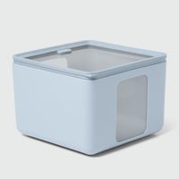 recipiente cuadrado para alimentos de polipropileno azul claro - m
