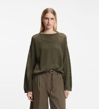 BOSS para mujer. 50566859 Jersey Farde verde (L), Casual, Ganchillo, Manga larga