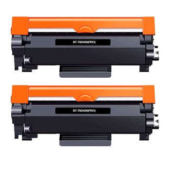 Compatible brother tn2420 / tn2410 negro pack de 2 cartuchos de toner genericos