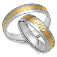 alianzas 14 quilates oro amarillo-blanco 3 diamantes