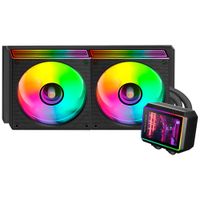 mars gaming ml-visionii240 refrigeracion liquida aio 500w tdp pantalla ips 28 360 bomba 4 gen opti-chamber con base de cobre y microcanales 2x ventiladores 120mm argb infinity mirror
