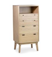 comoda de madera beige alt 125 cm