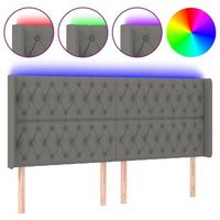 cabecero accesorio para dormir dormitorio mueble led 203 x 16 x 118128 cm tela gris oscuro tdl0201066