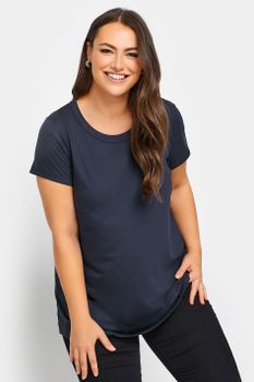 Camiseta Azul Marina De Manga Corta, Mujer Curvy Y Tallas Grandes, Yours