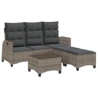 set de sofas de jardin en forma de l con cojines 3 pzas gris vidaxl