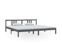 estructura de cama madera maciza gris 200x200 cm