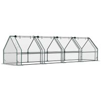 outsunny mini invernadero de jardin terraza 360x90x90cm tipo caseta tubo de acero con 4 ventanas enrollables vivero casero transparente