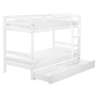 litera con almacenaje de madera de pino blanca 90 x 200 cm listones habitacion infantil regat